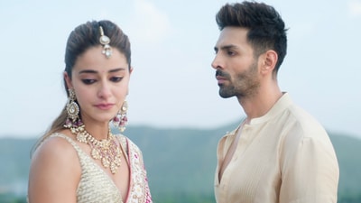 Tu Meri Main Tera Main Tera Tu Meri box office collection day 3: Kartik Aaryan and Ananya Panday in a still from the film. Tu Meri Main Tera Main Tera Tu Meri box office collection day 3: Kartik Aaryan and Ananya Panday in a still from the film.