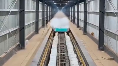 The test speed of the vehicle set a new milestone, becoming the world's fastest superconducting electric maglev to date. (X/ @XH_Lee23) The test speed of the vehicle set a new milestone, becoming the world's fastest superconducting electric maglev to date. (X/ @XH_Lee23)