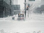 The National Weather Service said the storm has already brought nearly eight inches of snow to New York City and surrounding areas between Friday and Saturday The National Weather Service said the storm has already brought nearly eight inches of snow to New York City and surrounding areas between Friday and Saturday