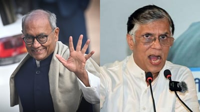 Digvijaya Singh’s remarks also sparked speculation about internal differences within the Congress. (HT Photo via Sanchit Khanna/ANI) Digvijaya Singh’s remarks also sparked speculation about internal differences within the Congress. (HT Photo via Sanchit Khanna/ANI)