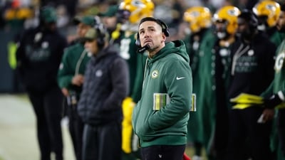 Green Bay Packers head coach Matt Lafleur watches during the first half against the Baltimore Ravens (AP) Green Bay Packers head coach Matt Lafleur watches during the first half against the Baltimore Ravens (AP)