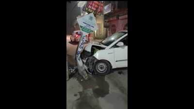 The collision immediately disrupted electricity supply to Kunti Nagar and several residential colonies located along Lohara Road, leaving residents without power during the night. (HT Photo) The collision immediately disrupted electricity supply to Kunti Nagar and several residential colonies located along Lohara Road, leaving residents without power during the night. (HT Photo)