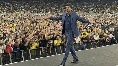 Vijay at the Jana Nayagan audio launch in Kuala Lumpur on Saturday.