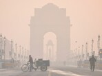 New Delhi: The India Gate shrouded in a layer of smog. The national capital's Air Quality Index (AQI) moved to 'very poor' from 'severe' on Tuesday, according to the Central Pollution Control Board (CPCB). New Delhi: The India Gate shrouded in a layer of smog. The national capital's Air Quality Index (AQI) moved to 'very poor' from 'severe' on Tuesday, according to the Central Pollution Control Board (CPCB).