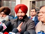 Ravneet Singh Bittu addressing the media in Ludhiana on Monday. (HT Photo) Ravneet Singh Bittu addressing the media in Ludhiana on Monday. (HT Photo)
