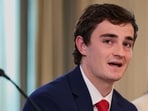 Nick Shirley speaks during a roundtable on antifa at the White House in Washington, DC.