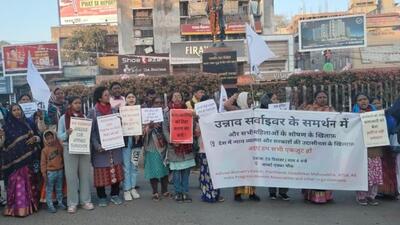 Agitator Nandita Bhattacharya alleged that the BJP protects criminals and forces daughters to struggle. (HT Photo) Agitator Nandita Bhattacharya alleged that the BJP protects criminals and forces daughters to struggle. (HT Photo)