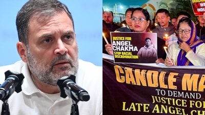 In his post on the death of Angel Chakma, Rahul Gandhi said, “We must not become a dead society that looks away while fellow Indians are targeted." (PTI) In his post on the death of Angel Chakma, Rahul Gandhi said, “We must not become a dead society that looks away while fellow Indians are targeted." (PTI)