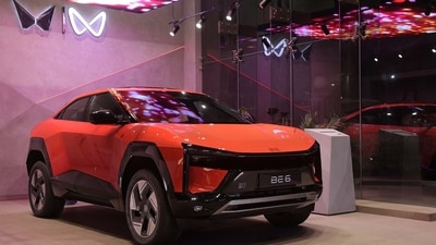 Mahindra BE 6 on display at a new dealership. Mahindra BE 6 on display at a new dealership.