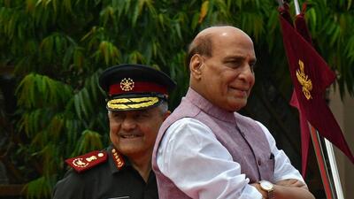 FILE PHOTO: Defence minister Rajnath Singh at a ceremonial reception in New Delhi (REUTERS) FILE PHOTO: Defence minister Rajnath Singh at a ceremonial reception in New Delhi (REUTERS)