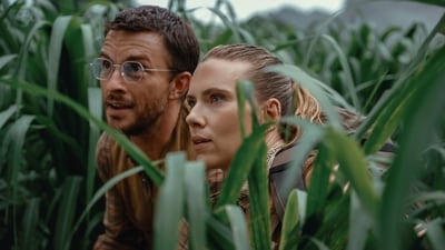 Jurassic World Rebirth is a 2025 American science fiction action film directed by Gareth Edwards and written by David Koepp (Universal Pictures and Amblin Entertainment via AP) Jurassic World Rebirth is a 2025 American science fiction action film directed by Gareth Edwards and written by David Koepp (Universal Pictures and Amblin Entertainment via AP)