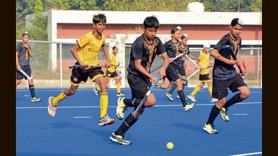 Players in action during the tournament at the Punjab Agricultural University in Ludhiana on Monday. (Manish/HT) Players in action during the tournament at the Punjab Agricultural University in Ludhiana on Monday. (Manish/HT)