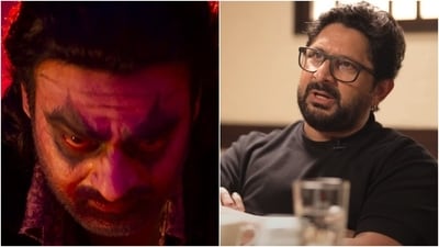 Prabhas dressed up as the Joker in The Raja Saab 2.0 trailer and fans think it's because of Arshad Warsi. Prabhas dressed up as the Joker in The Raja Saab 2.0 trailer and fans think it's because of Arshad Warsi.