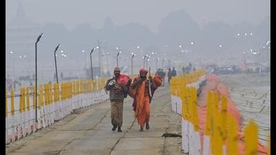 Preparations underway for Magh Mela-2026 on the banks of Sangam in Prayagraj. (Anil K Maurya/HT) Preparations underway for Magh Mela-2026 on the banks of Sangam in Prayagraj. (Anil K Maurya/HT)