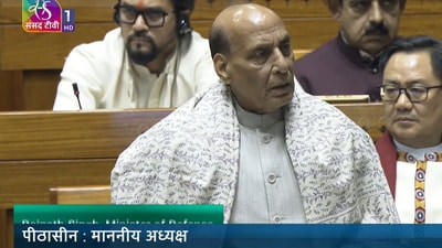 Defence minister Rajnath Singh addresses Lok Sabha during the recently concluded Winter Session of Parliament. (Sansad TV) Defence minister Rajnath Singh addresses Lok Sabha during the recently concluded Winter Session of Parliament. (Sansad TV)