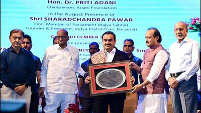 Speaking at the inauguration of the Sharadchandra Pawar Centre for Excellence in Artificial Intelligence, Adani said Baramati exemplified development driven by leadership and long-term planning. (HT) Speaking at the inauguration of the Sharadchandra Pawar Centre for Excellence in Artificial Intelligence, Adani said Baramati exemplified development driven by leadership and long-term planning. (HT)