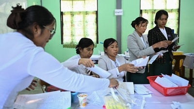 Myanmar is conducting month-long phased elections for the first time since the military took over power in the country in a coup in 2021. (AFP) Myanmar is conducting month-long phased elections for the first time since the military took over power in the country in a coup in 2021. (AFP)