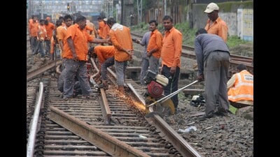 Track replacement work is currently being carried out between Puntamba and Kanhegaon stations in the Pune railway division. (REPRESENTATIVE PHOTO) Track replacement work is currently being carried out between Puntamba and Kanhegaon stations in the Pune railway division. (REPRESENTATIVE PHOTO)