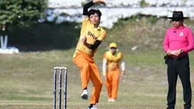 Bhutan's left-arm spinner Sonam Yeshey took eight wickets in a T20I (ICC - X) Bhutan's left-arm spinner Sonam Yeshey took eight wickets in a T20I (ICC - X)
