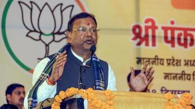 Uttar Pradesh BJP president Pankaj Chaudhary in Meerut on Sunday. (ANI) Uttar Pradesh BJP president Pankaj Chaudhary in Meerut on Sunday. (ANI)