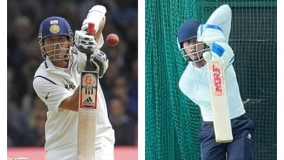 Supresh Mugade, right, has centred his batting around Sachin Tendulkar (AFP/Supu_onstrike) Supresh Mugade, right, has centred his batting around Sachin Tendulkar (AFP/Supu_onstrike)