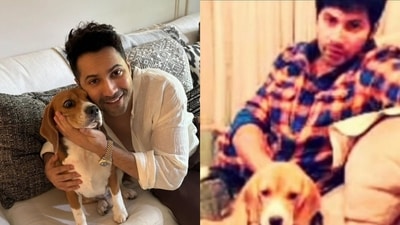 Varun Dhawan with his dog Angel Varun Dhawan with his dog Angel