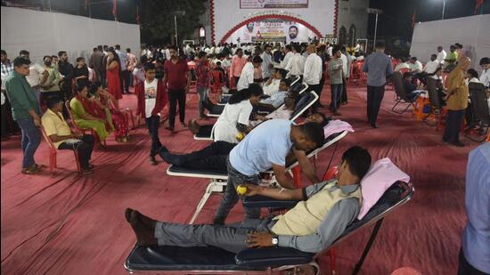 Blood donation camps are often organised in December-February to coincide with major festivals (HT Photo)