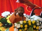 Uttar Pradesh chief minister Yogi Adityanath at an event in Gorakhpur on Monday. (HT PHOTO)