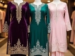 Velvet kurta sets for women: The winter festive staple that never disappoints(AI Generated)