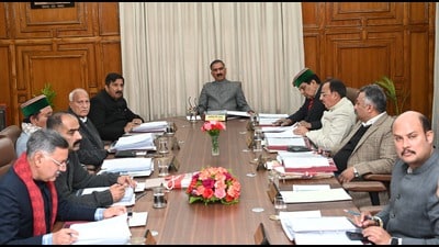 Himachal chief minister Sukhvinder Singh Sukhu during cabinet meeting in Shimla on Tuesday. (HT Photo)