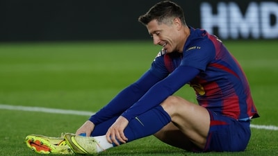Robert Lewandowski joined Barcelona when they were dealing with financial struggles. (AP) Robert Lewandowski joined Barcelona when they were dealing with financial struggles. (AP)