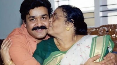 Mohanlal was shooting when his mother, Santhakumari, died on Tuesday at the age of 90. Mohanlal was shooting when his mother, Santhakumari, died on Tuesday at the age of 90.