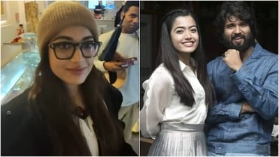 A video Rashmika Mandanna posted shows her feeding dessert to Vijay Deverakonda before taking a bite. A video Rashmika Mandanna posted shows her feeding dessert to Vijay Deverakonda before taking a bite.