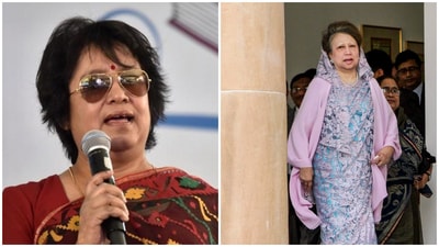 Writer Taslima Nasreen said that while Khaleda Zia was “alive, she did not stand up for freedom of expression by lifting the bans" on her books. (File/PTI Photos)