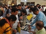 Tense scenes continued to play out at the 23 nomination centres across Mumbai, most of which released their final lists of approved candidates by the end of day. ( Praful Gangurde / HT Photo) (REPRESENTATIVE IMAGE)