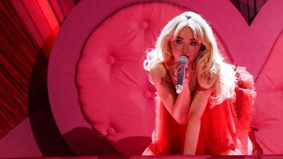 Sabrina Carpenter performs on stage during the BRIT Awards 2025 in London on March 1, 2025. (AFP) Sabrina Carpenter performs on stage during the BRIT Awards 2025 in London on March 1, 2025. (AFP)