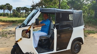 Zoho CEO Sridhar Vembu shows off his new electric three-wheeler. (Image used for representation purposes only) Zoho CEO Sridhar Vembu shows off his new electric three-wheeler. (Image used for representation purposes only)
