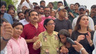 Cast and crew of Pariwarik ManuRanjan during the shoot in Lucknow Cast and crew of Pariwarik ManuRanjan during the shoot in Lucknow