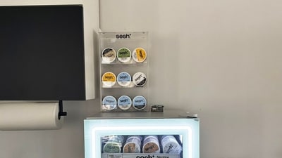 Alex Cohen, a tech founder based in Austin, has a nicotine-pouch fridge in his startup’s office kitchen. Alex Cohen, a tech founder based in Austin, has a nicotine-pouch fridge in his startup’s office kitchen.