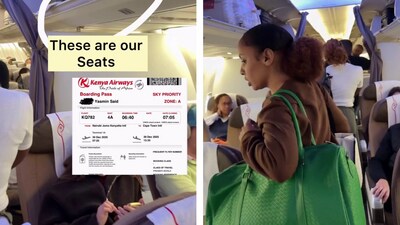 A Kenyan woman claimed that Kenya Airways gave her business class seat to other passengers. (Instagram/@cashmeer_sayyid) A Kenyan woman claimed that Kenya Airways gave her business class seat to other passengers. (Instagram/@cashmeer_sayyid)