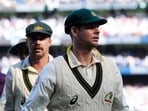 Steve Smith reacts after the fourth match.