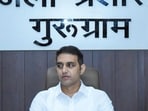 DC Ajay Kumar on Thursday chaired a review meeting with officials of the irrigation, and revenue departments. (HT Photo)