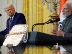 US President Donald Trump (left) and Prime Minister Narendra Modi at the White House in Washington, D.C., on February 13, 2025. (Reuters)