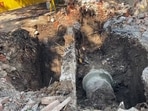 Road dug out in Bhagirathpur area as people suffering from contaminated water increases, in Indore. Road dug out in Bhagirathpur area as people suffering from contaminated water increases, in Indore.