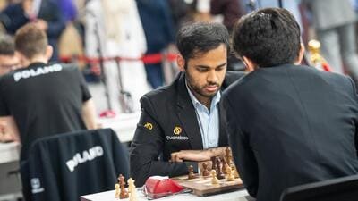 Arjun Erigaisi capped a brilliant run at the World Rapid and Blitz chess championships in Doha, winning bronze in both formats. (FIDE) Arjun Erigaisi capped a brilliant run at the World Rapid and Blitz chess championships in Doha, winning bronze in both formats. (FIDE)