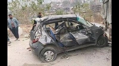 The mangled remains of the car after the accident. (File)