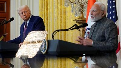 US President Donald Trump (left) and Prime Minister Narendra Modi at the White House in Washington, D.C., on February 13, 2025. (Reuters) US President Donald Trump (left) and Prime Minister Narendra Modi at the White House in Washington, D.C., on February 13, 2025. (Reuters)