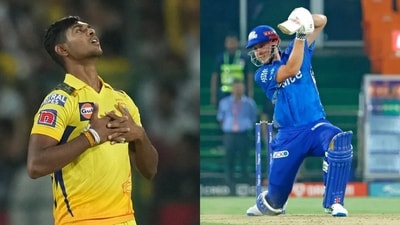 Matheesha Pathirana and Cameron Green in IPL. (PTI) Matheesha Pathirana and Cameron Green in IPL. (PTI)