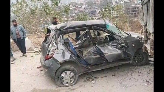 The mangled remains of the car after the accident. (File)