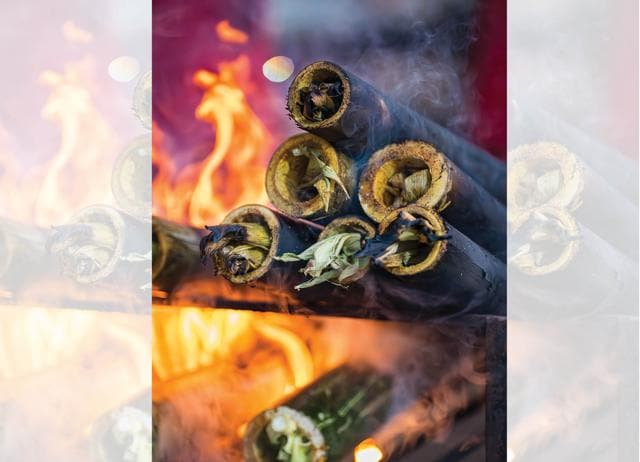Among the unusual offerings at the Street Food Festival was bamboo fish from the North East. Among the unusual offerings at the Street Food Festival was bamboo fish from the North East.